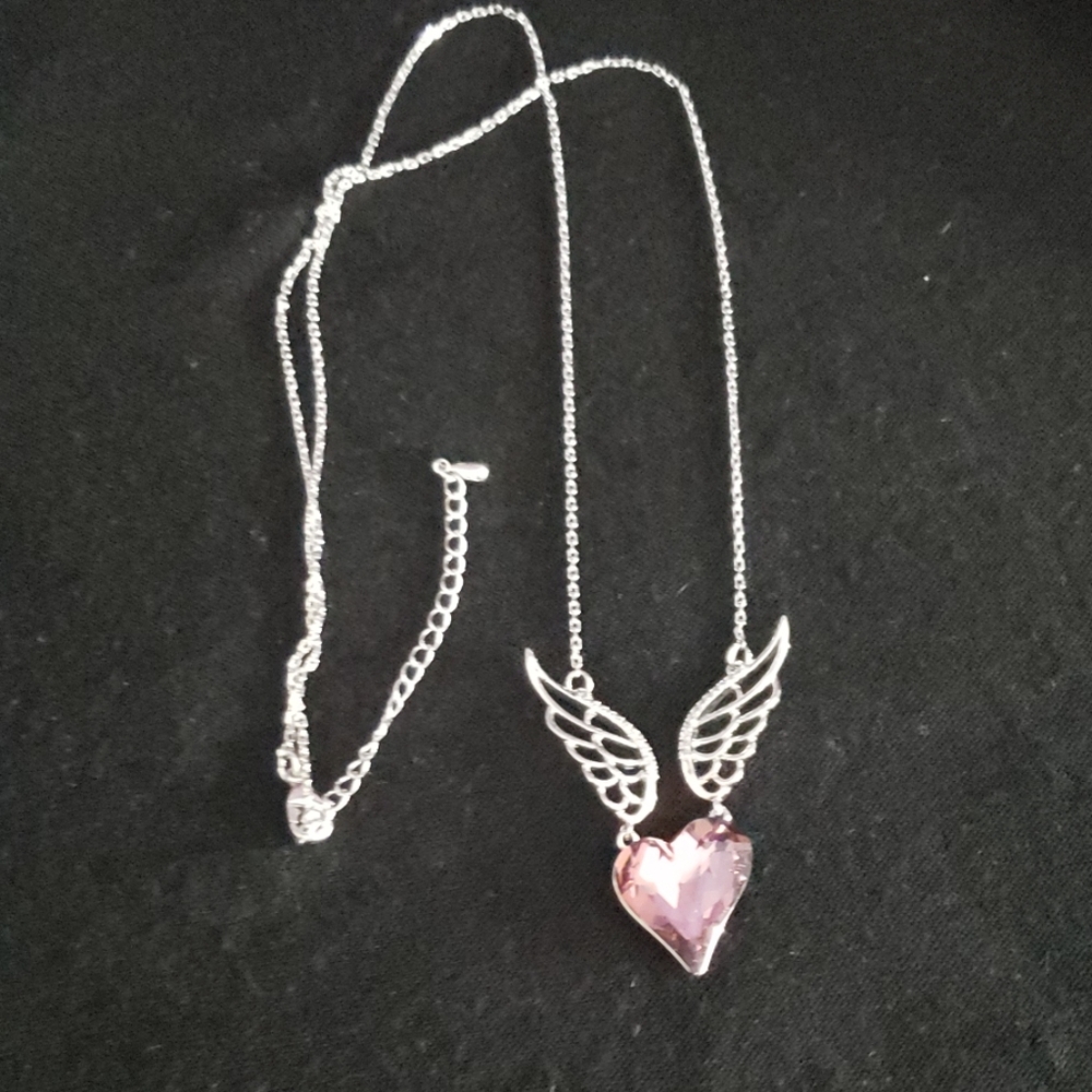 Pink heart necklace